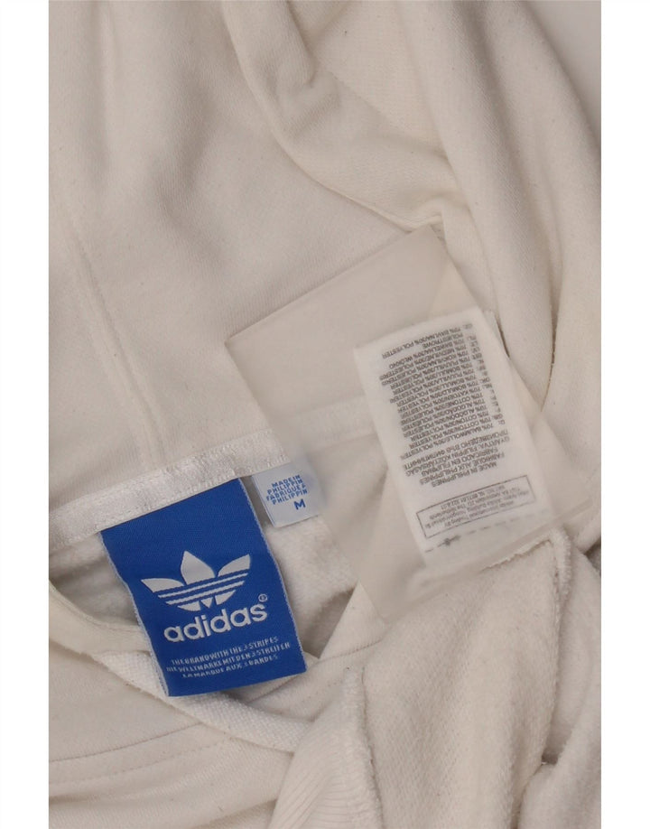 Pulover cu glugă cu grafic pentru bărbați Adidas, bumbac alb mediu