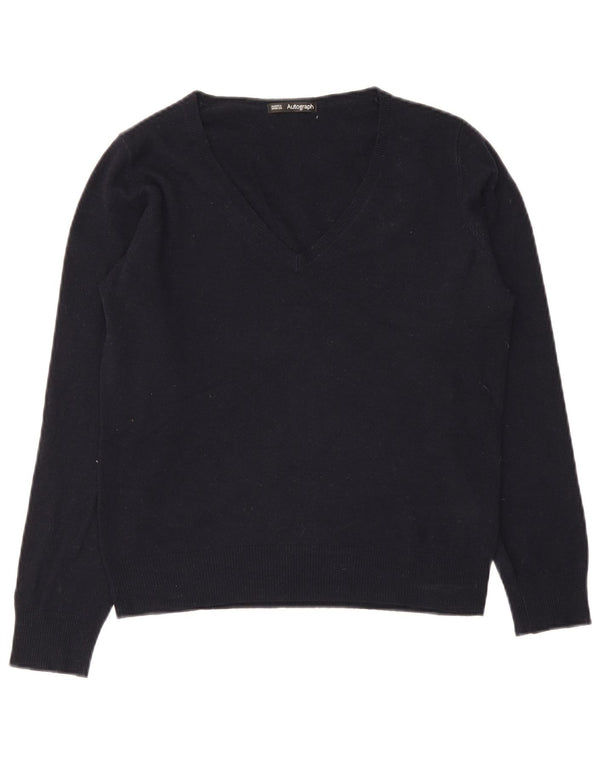 Pulover pentru femei Marks & Spencer cu decolteu în V UK 12 Medium Bleumarin