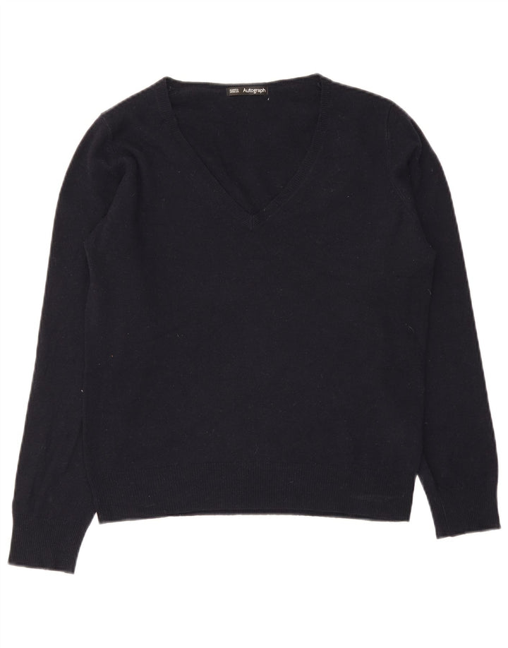 Pulover pentru femei Marks & Spencer cu decolteu în V UK 12 Medium Bleumarin