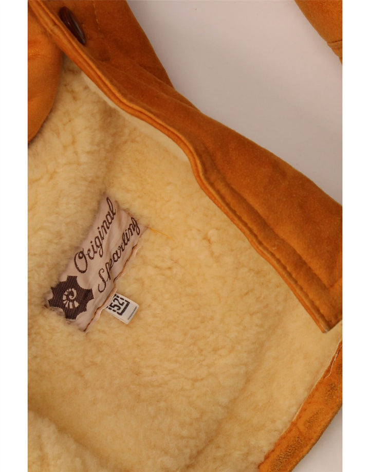 Jachetă vintage pentru bărbați din shearling IT 56 XL maro din shearling