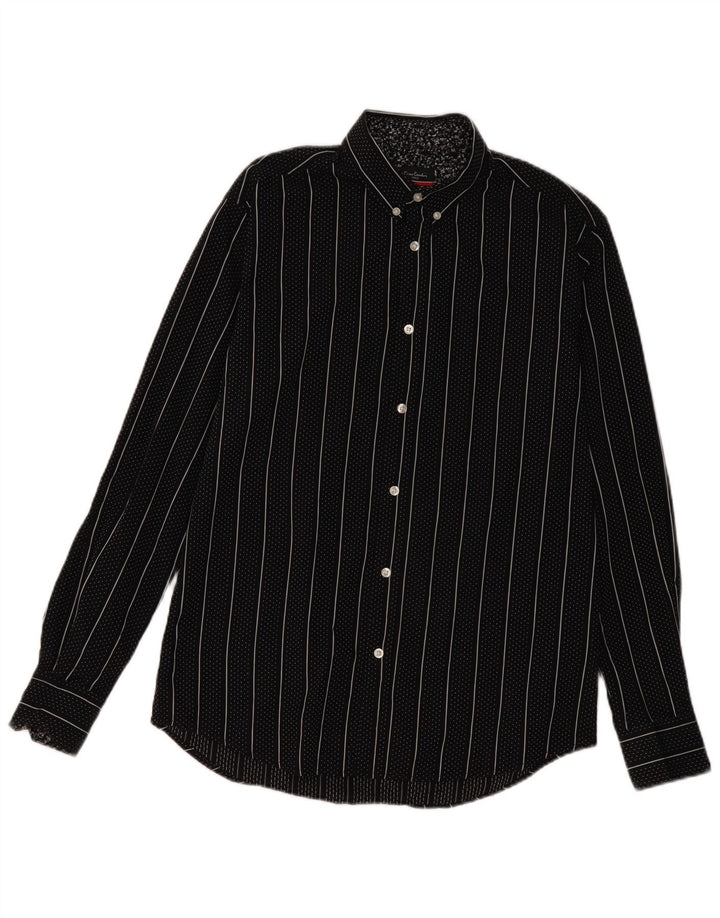 Cămașă pentru bărbați Pierre Cardin, bumbac cu dungi negre medii