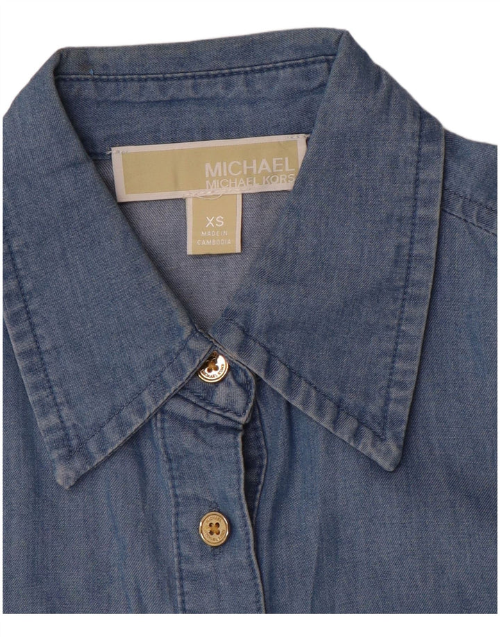 Cămașă de blugi supradimensionată pentru femei MICHAEL KORS UK 6 XS Albastru