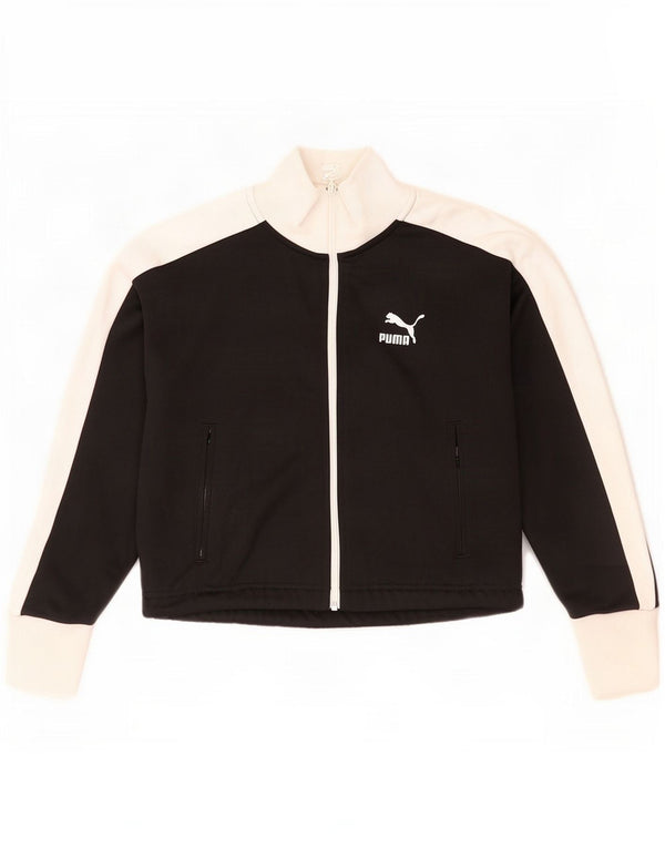 Jachetă de top pentru trening Puma Crop pentru femei UK 6 XS Poliester negru color bloc