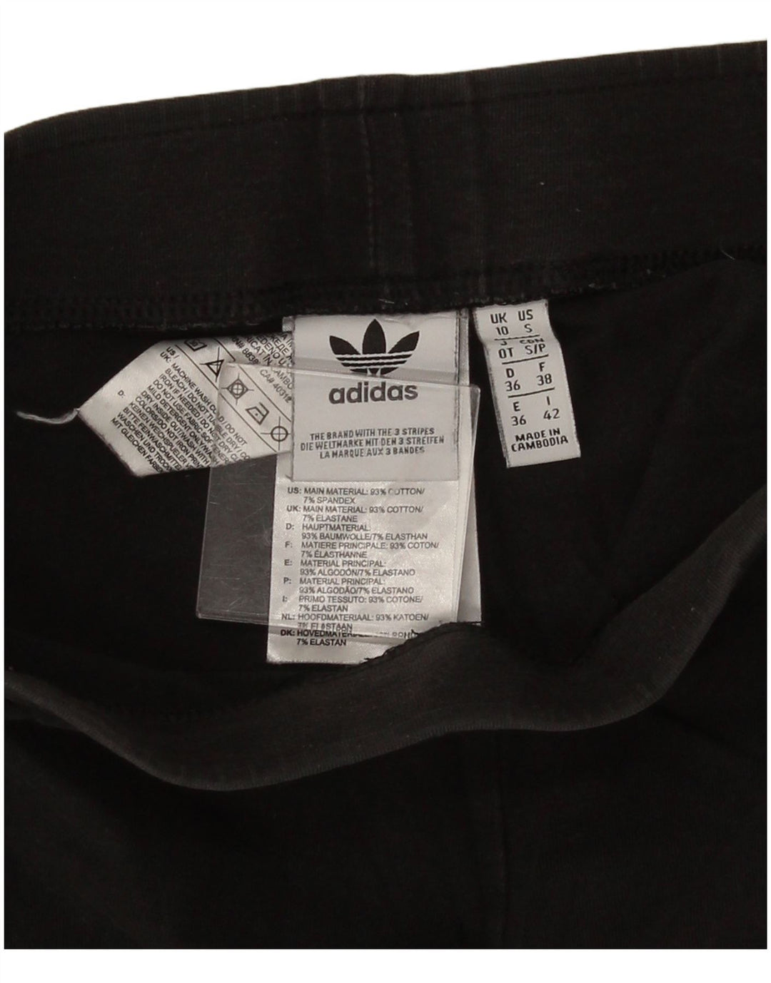 Leggings pentru femei Adidas UK 10 mic bumbac negru