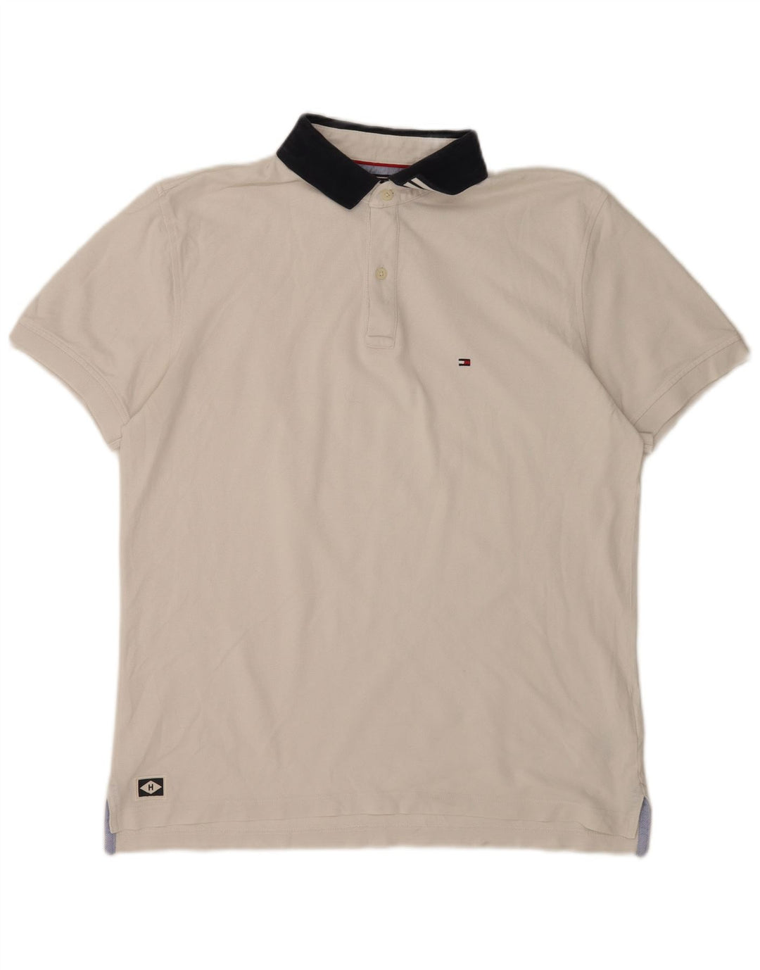 Tricou polo Tommy Hilfiger pentru bărbați, bumbac alb XL