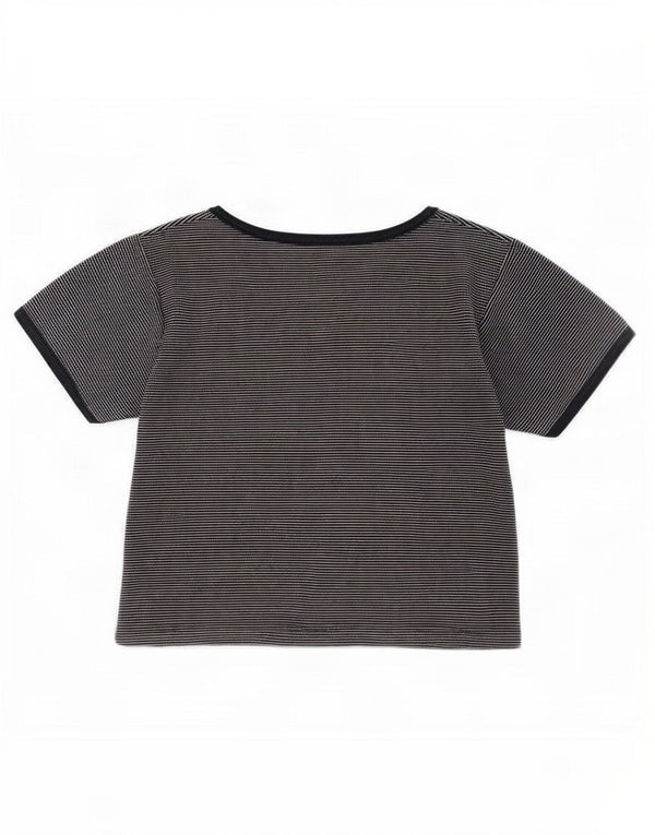 Tricou Crop pentru femei Champion UK 14 mare, bumbac cu dungi, albastru marin