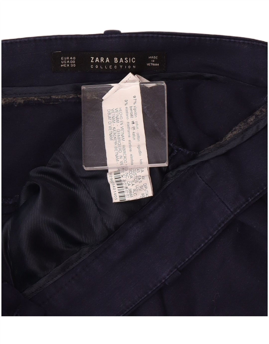 Pantaloni chino conici pentru femei Zara EU 40 Mediu L30 L27 Bleumarin Clasic