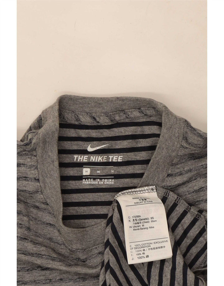 Tricou pentru bărbați Nike Top din bumbac cu dungi gri mediu