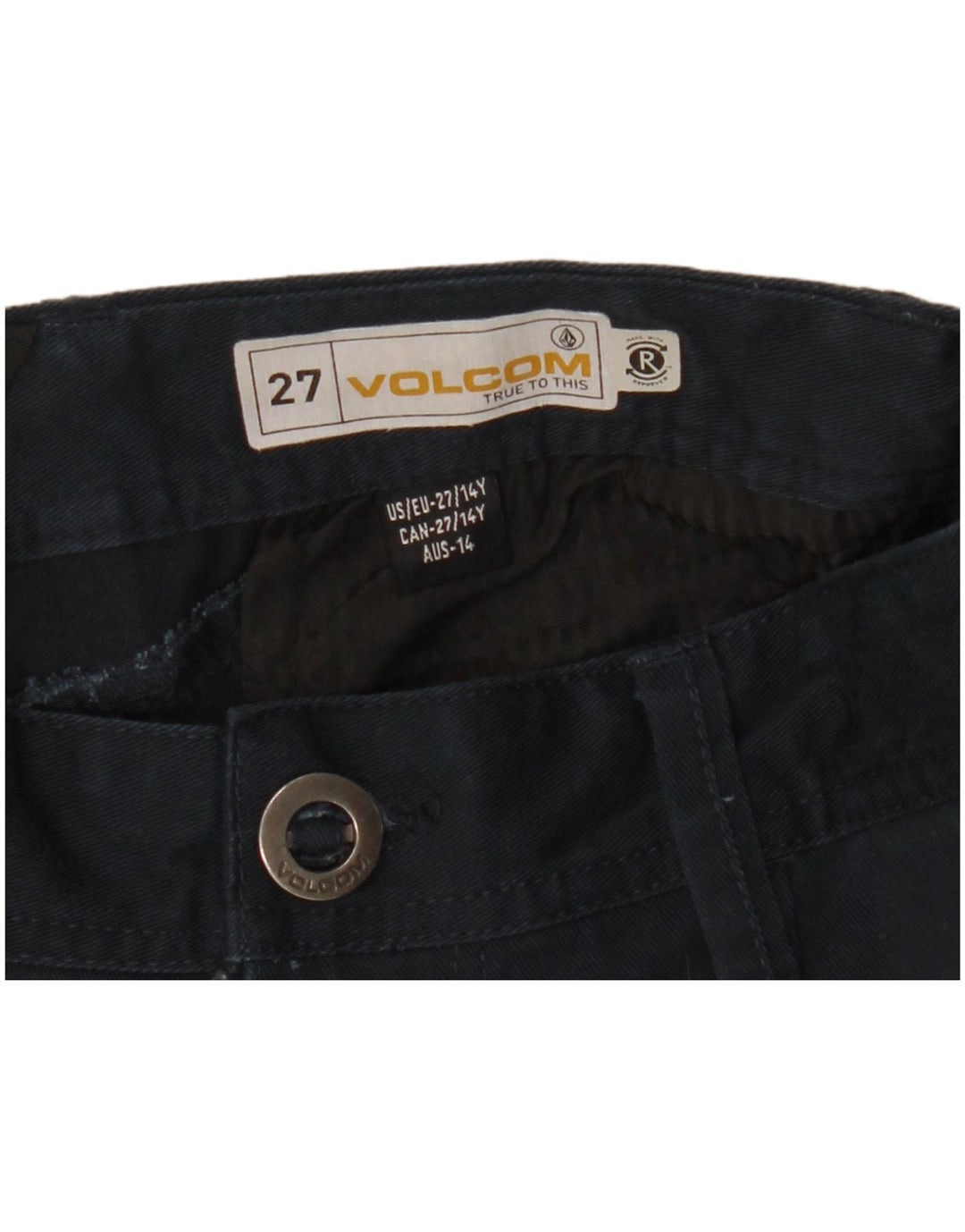 Pantaloni Chino Băieți VOLCOM 13-14 Ani W27 Bleumarin