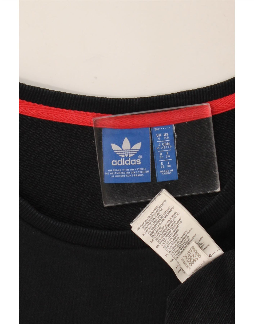 ADIDAS Pulover supradimensionat cu grafic pentru femei UK 6 XS cu dungi negre