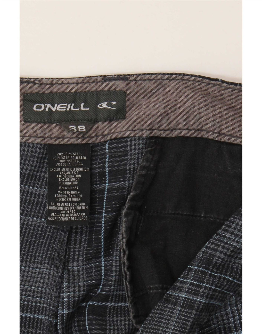 Pantaloni scurți chino pentru bărbați O'Neill W38 XL, poliester în carouri bleumarin