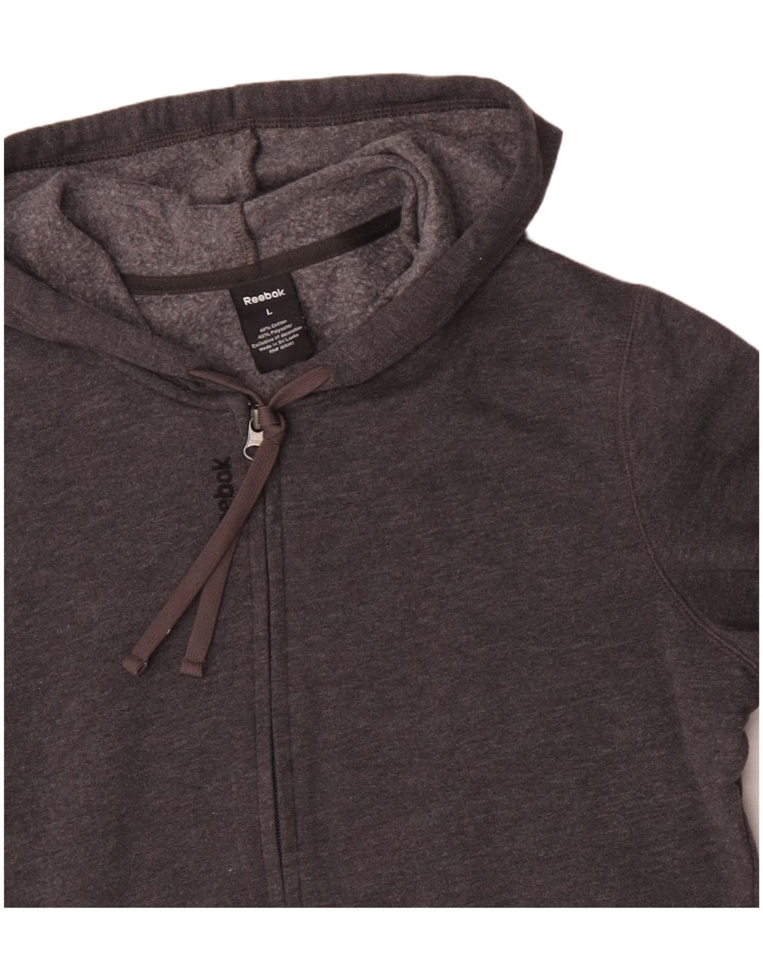 Pulover REEBOK pentru bărbați, cu fermoar, bumbac mare, gri