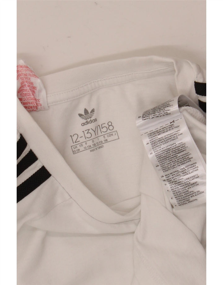 Adidas Boys Top Maneca Lunga 12-13 Ani Alb Bumbac