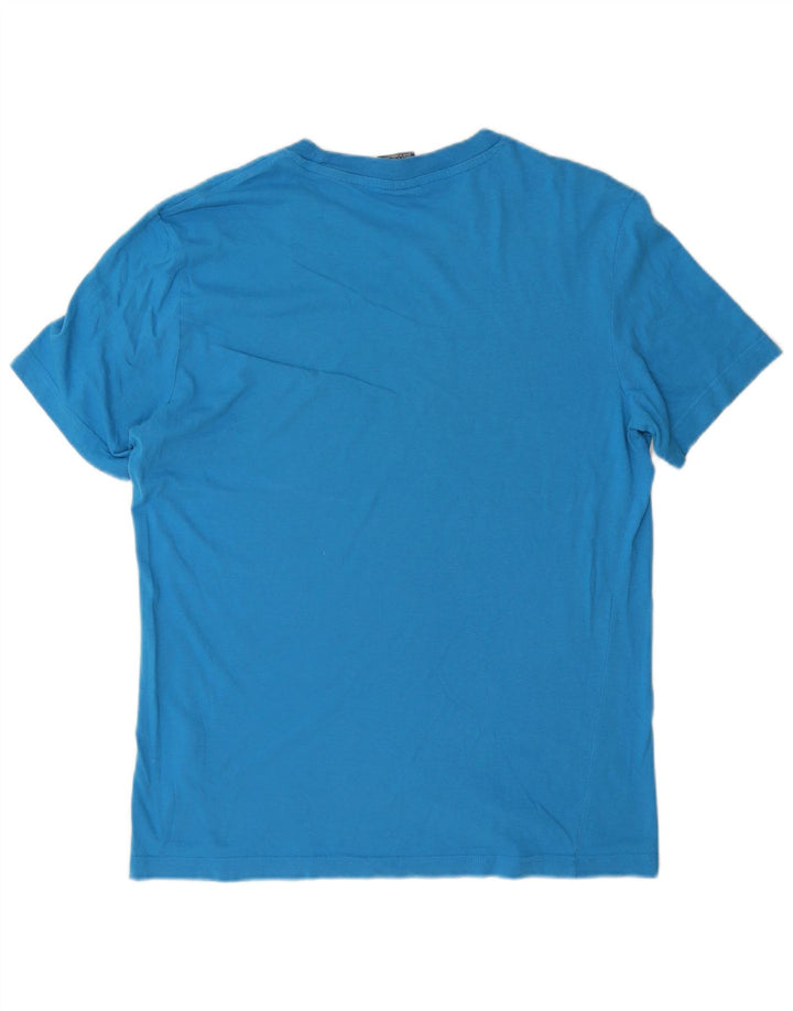 Tricou grafic pentru bărbați Champion Top din bumbac albastru mediu