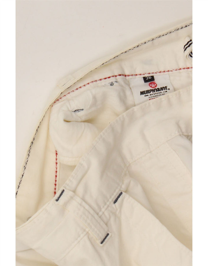 Murphy & Nye Pantaloni scurți chino pentru bărbați W36, mare, alb, bumbac