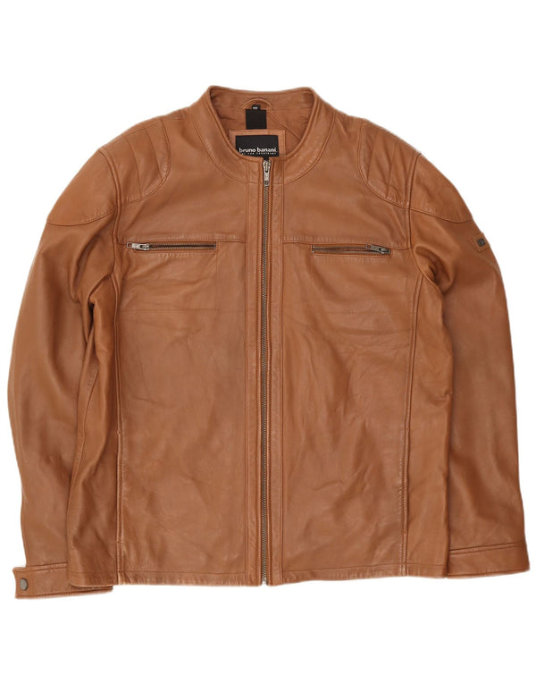 Bruno Banani Jachetă Biker din piele pentru bărbați UK 44 2XL maro