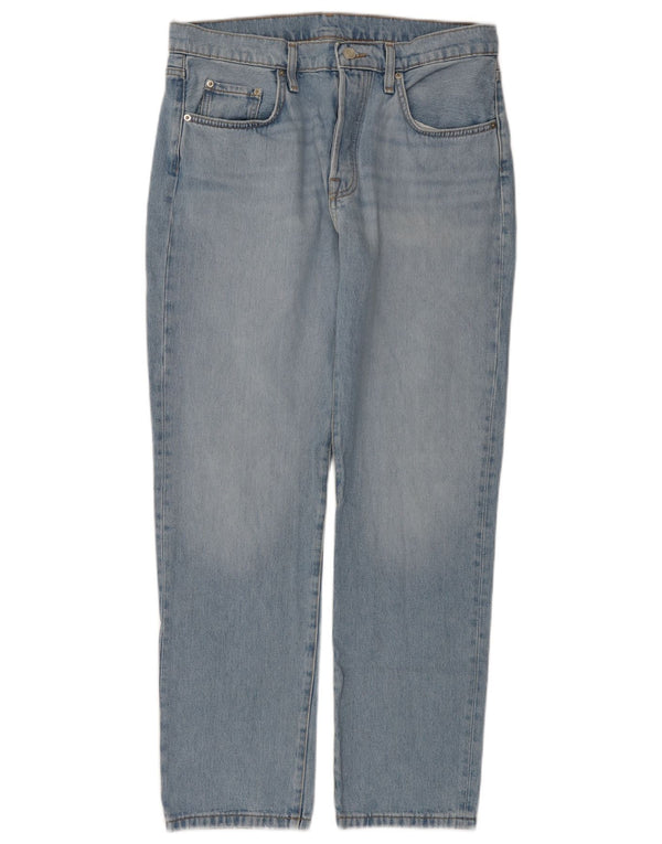 Massimo Dutti Womens High Waist Tapered Jeans EU 44 XL W34 L30 Blue Cotton