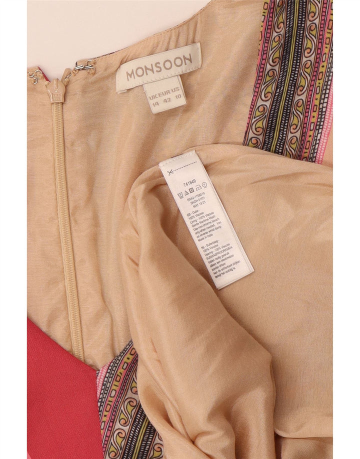 MONSOON Rochie asimetrică pentru femei UK 14 mare, multicoloră, mozaic