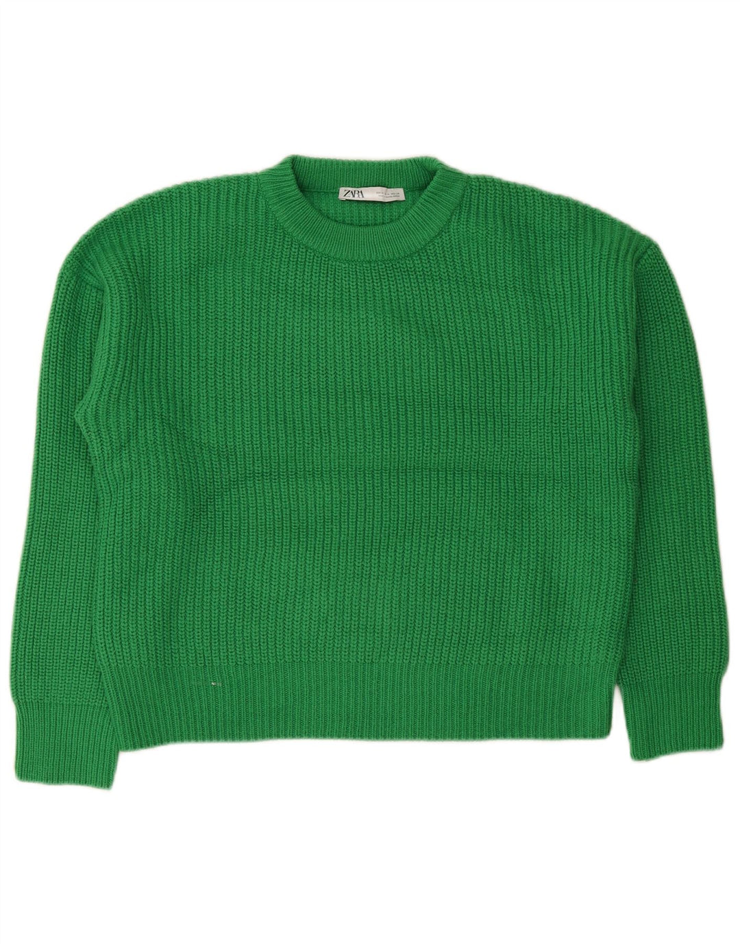 Pulover supradimensionat pentru femei Zara, cu gâtul turn, UK 14, verde mediu acrilic
