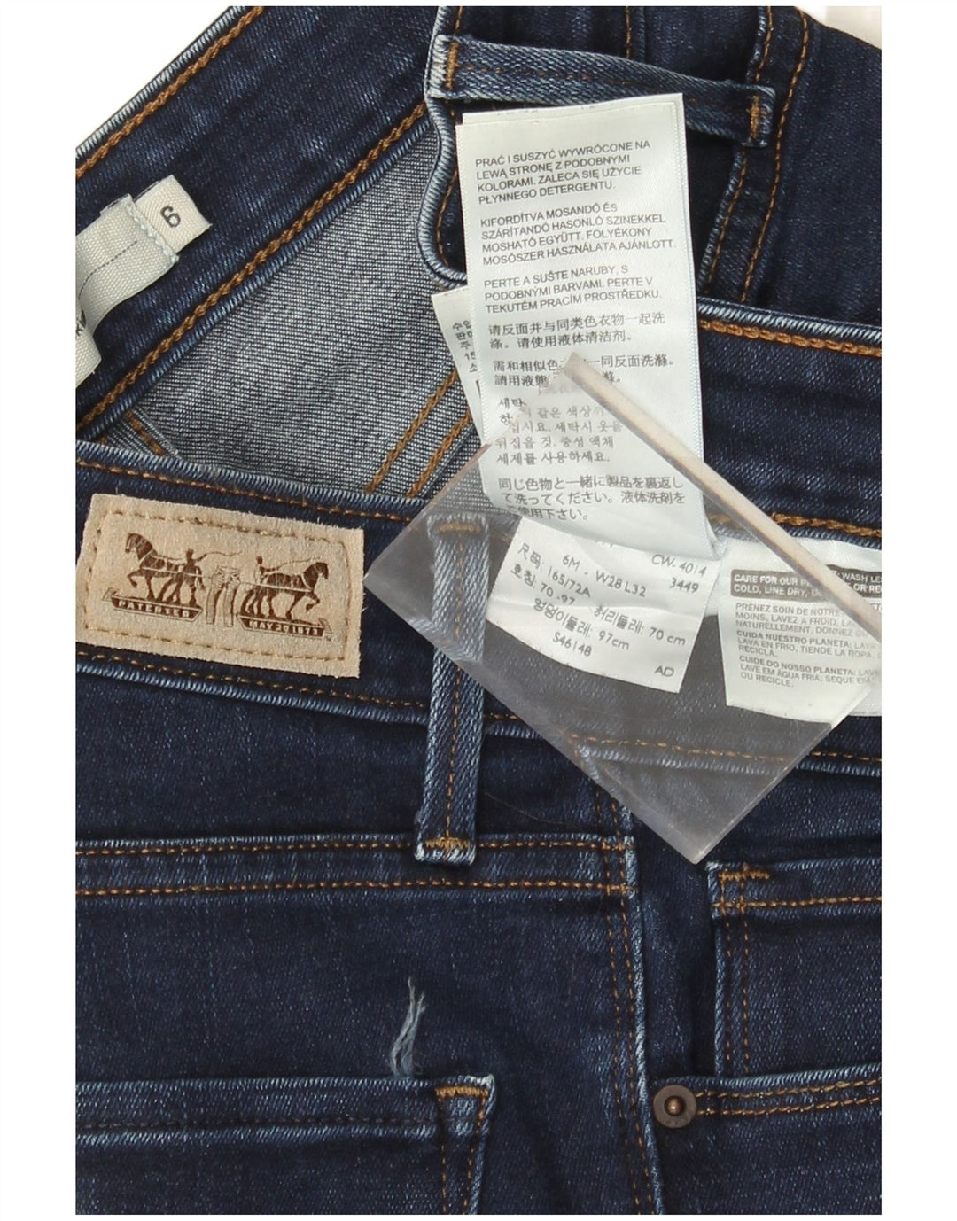 LEVI'S Blugi skinny pentru femei cu talie medie US 6 Medium W28 L32 Bumbac bleumarin