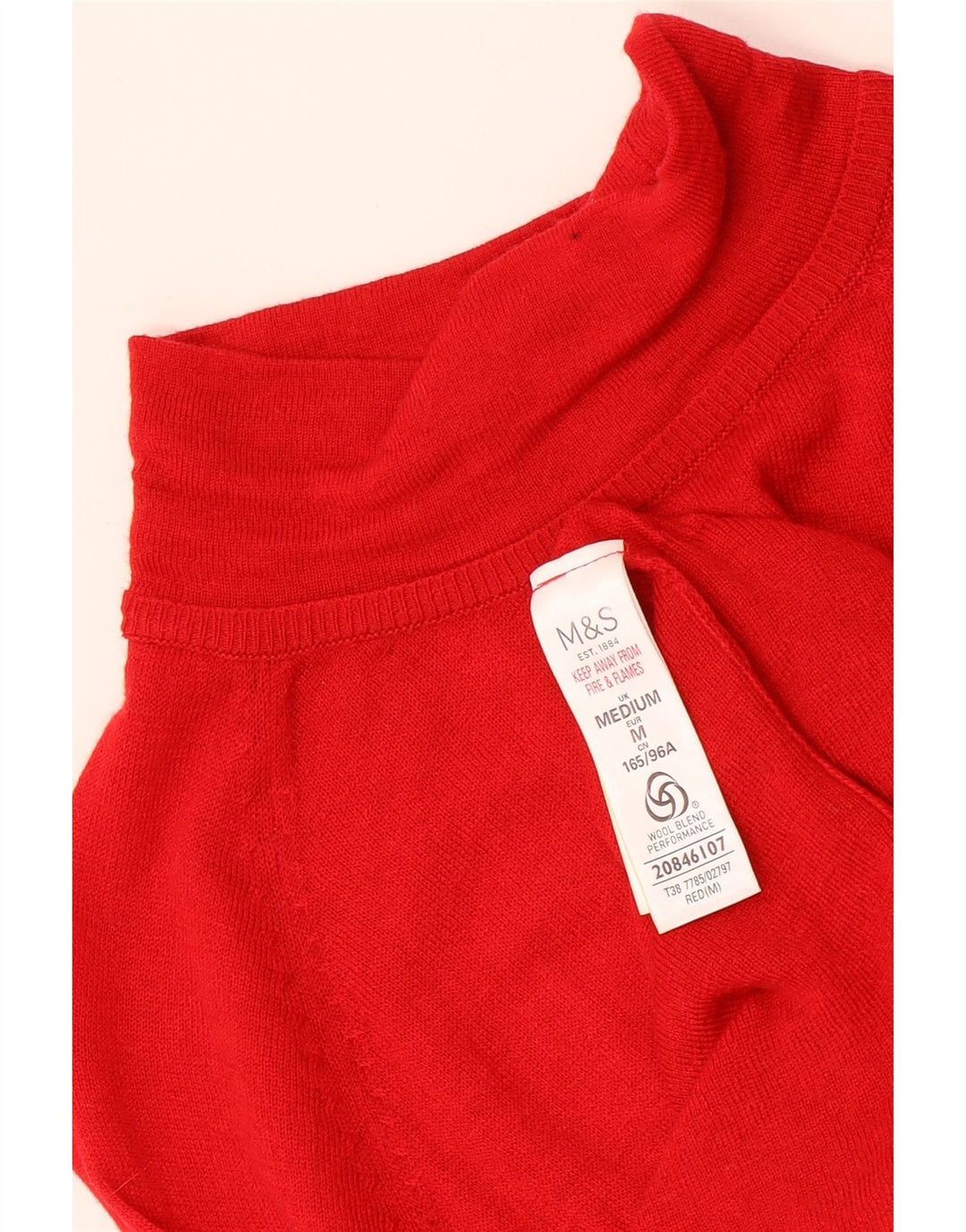 MARKS & SPENCER Pulover cu gât țestoasă pentru femei UK 12 Medium Red