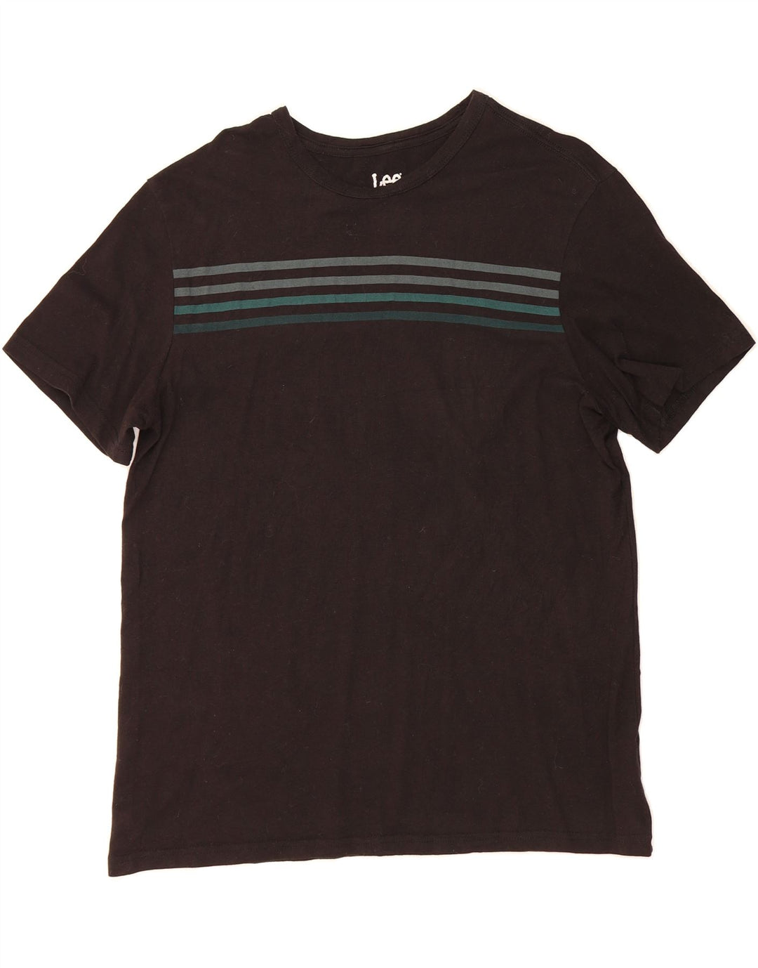LEE Mens T-Shirt Top Medium Black Striped Cotton Vintage Lee and Second-Hand Lee from Messina Hembry 