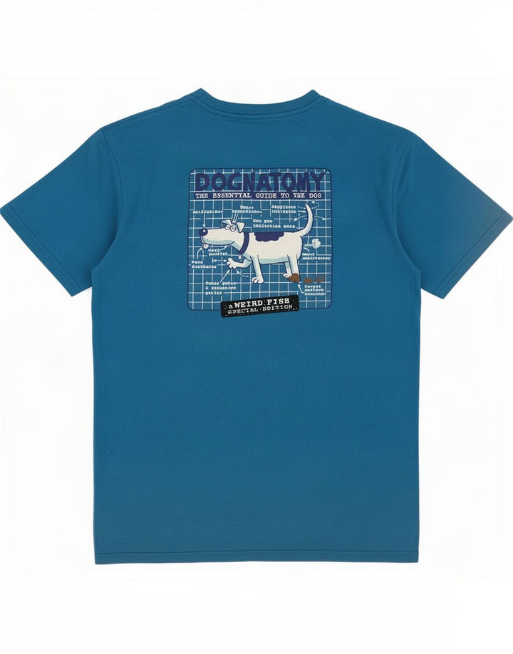 Tricou grafic pentru bărbați Weird Fish Top, bumbac albastru mediu