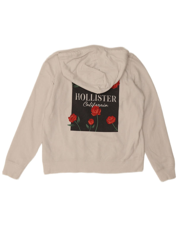 Pulover Hollister pentru damă, cu grafică, UK 14, bumbac alb mediu