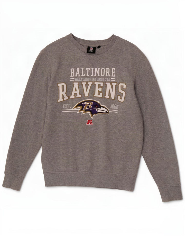Pulover cu grafic NFL Baltimore Ravens pentru bărbați, gri mediu, cu pete