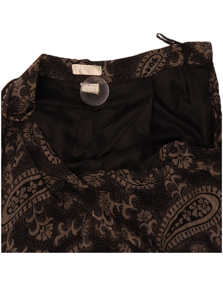 VINTAGE Womens A-Line Skirt Medium W28 Black Paisley Viscose