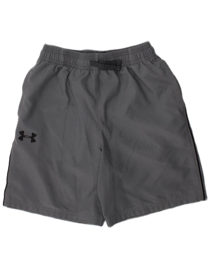Pantaloni scurți sport grafic Under Armour pentru băieți 10-11 ani, gri mediu sport