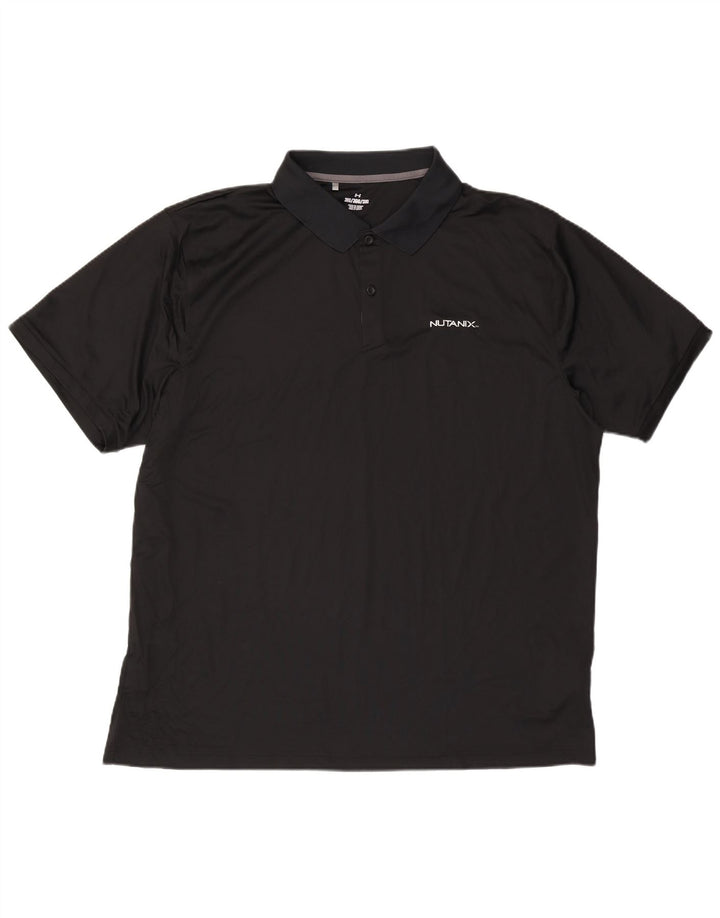 Tricou polo Under Armour pentru bărbați 3XL, poliester negru