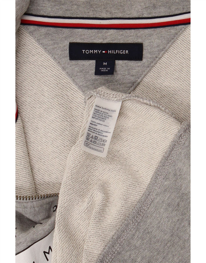 Jachetă de top pentru trening grafic Tommy Hilfiger pentru bărbați, bumbac cu pete gri mediu