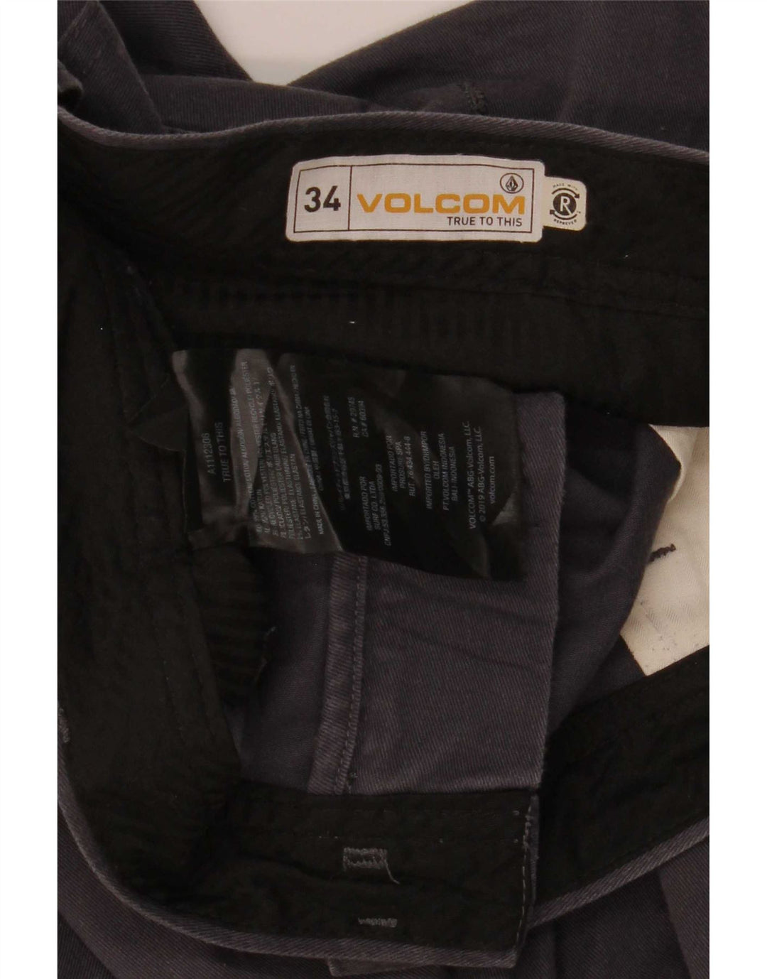 Pantaloni chino drepti pentru bărbați Volcom W34 L32 bumbac gri