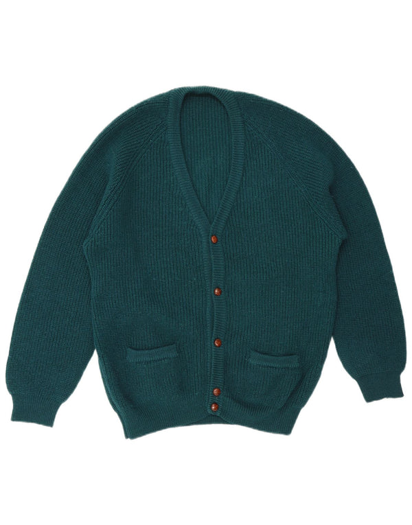 Cardigan Vintage pentru bărbați din lână verde mare