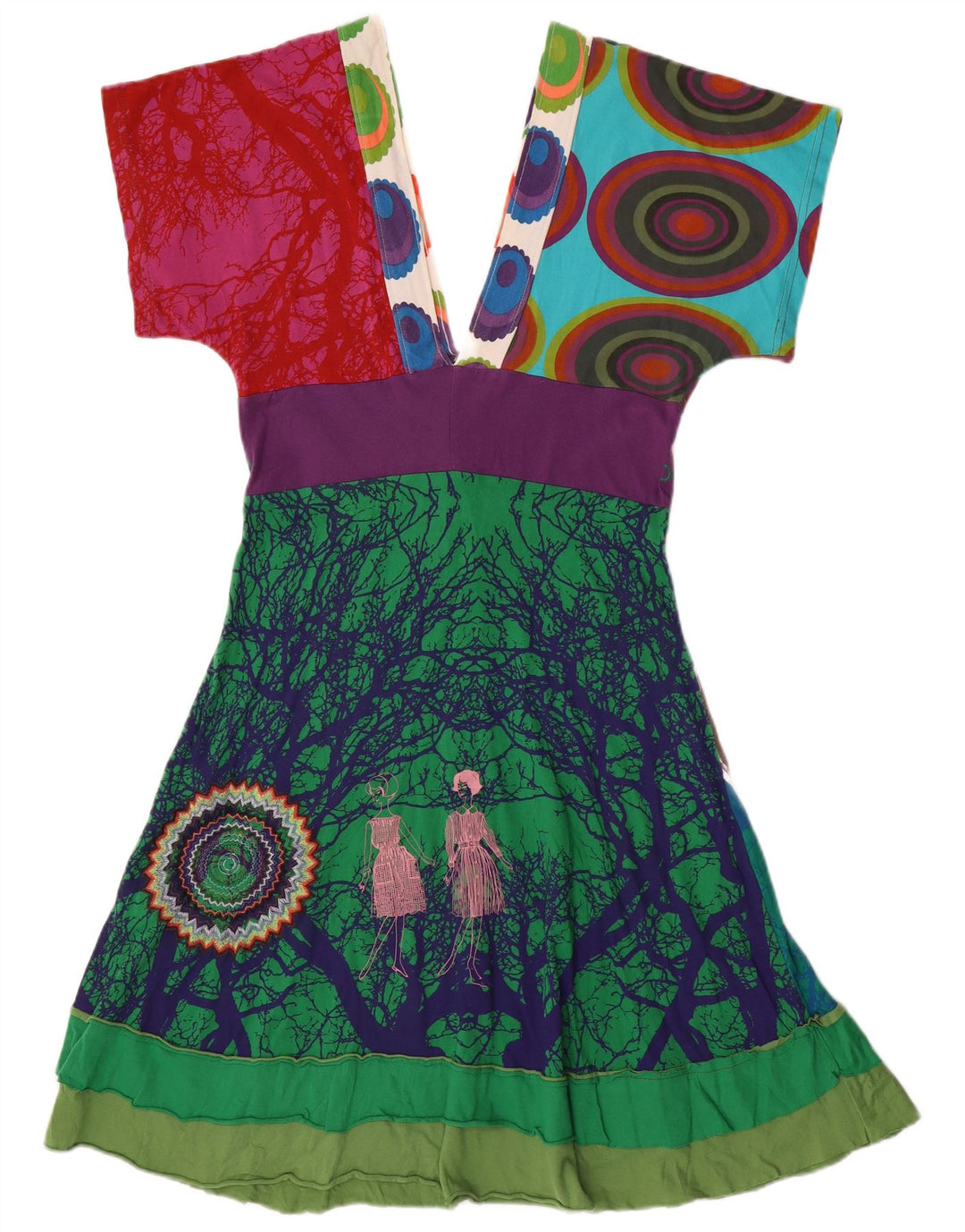 Rochie A-Line Desigual pentru femei, cu model abstract, UK 12 Medium Multicolor