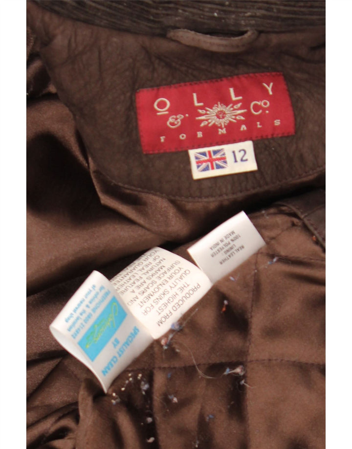 Jachetă de piele supradimensionată pentru femei Olly & Co UK 12 maro mediu