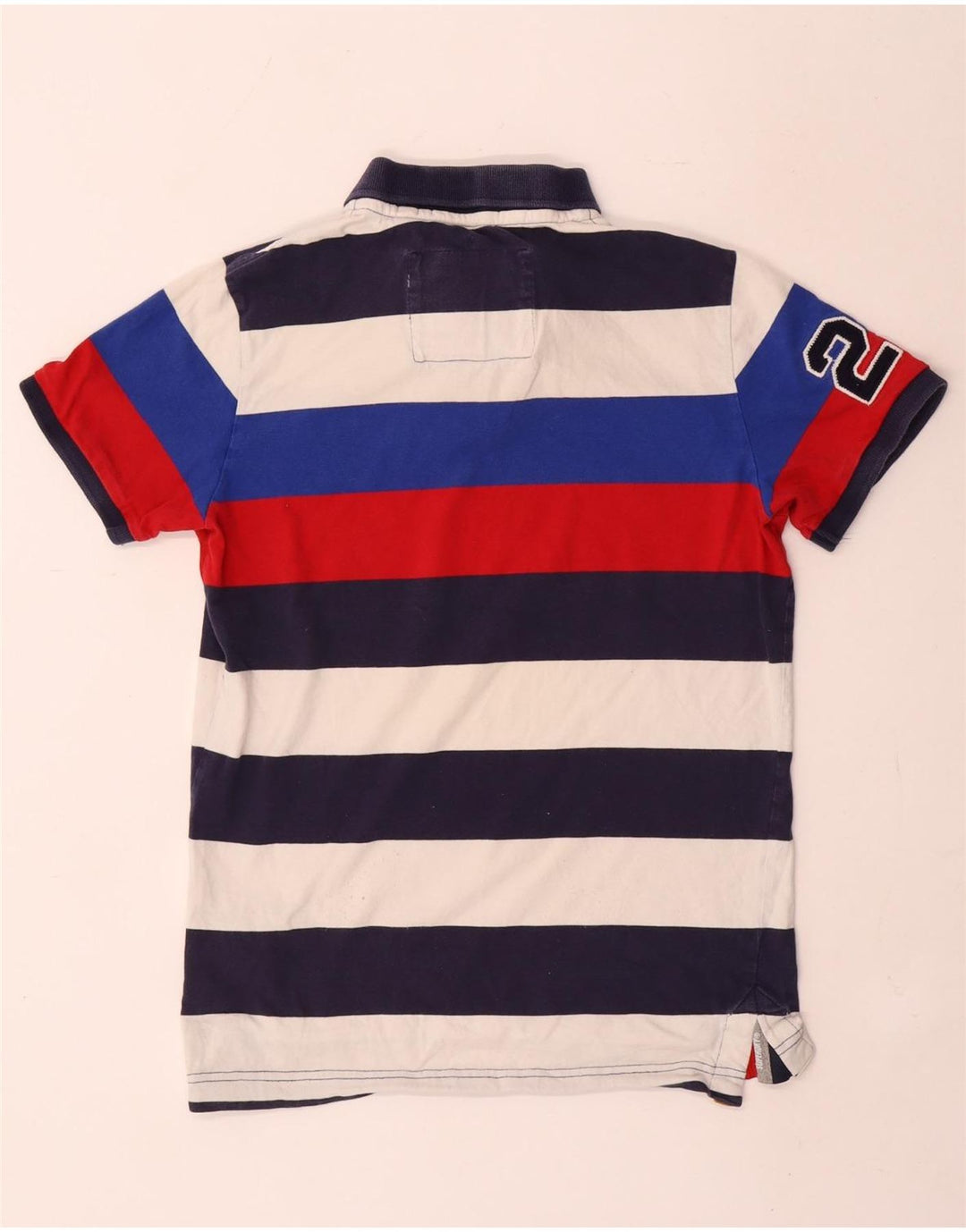 Tricou polo grafic pentru bărbați Superdry, bumbac cu dungi multicolore medii