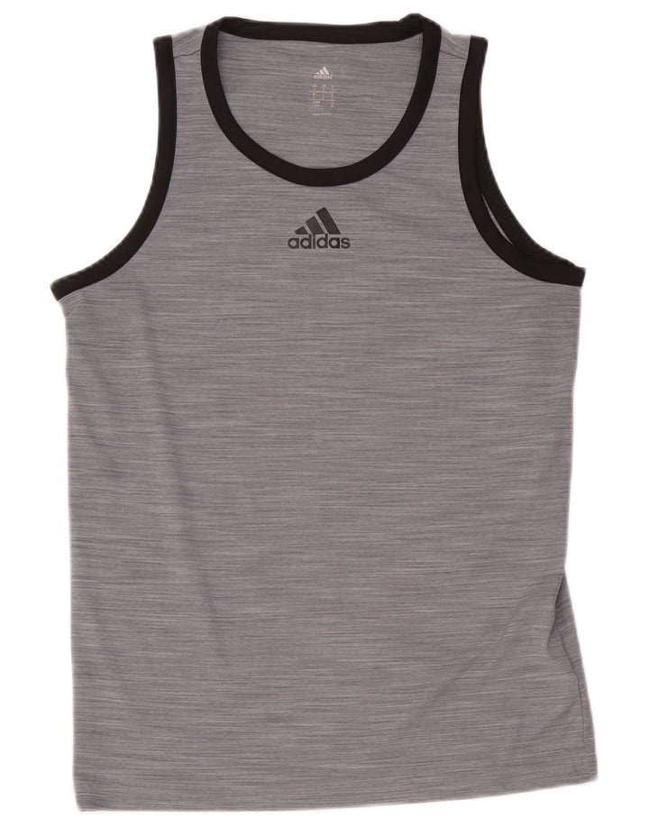 Vestă pentru bărbați Adidas Top mic, gri, poliester cu pături