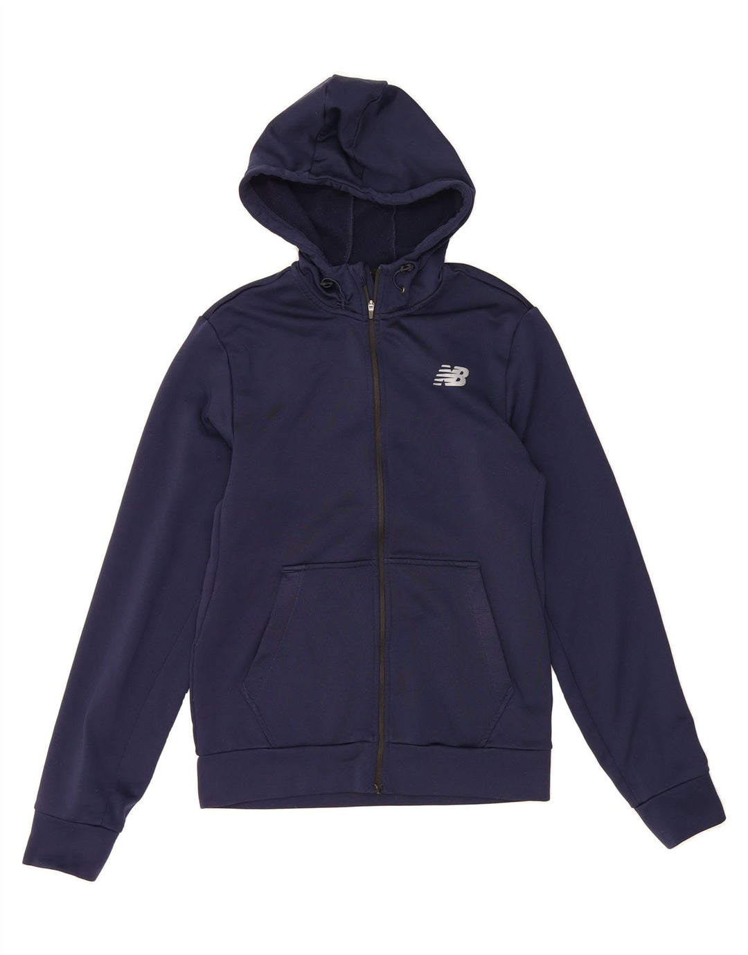 NEW BALANCE Mens Zip Hoodie Sweater Small Navy Blue Polyester Vintage New Balance and Second-Hand New Balance from Messina Hembry 