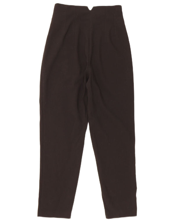 Pantaloni casual conici pentru femei cu talie înaltă Zara XS L24 L26 Poliester negru