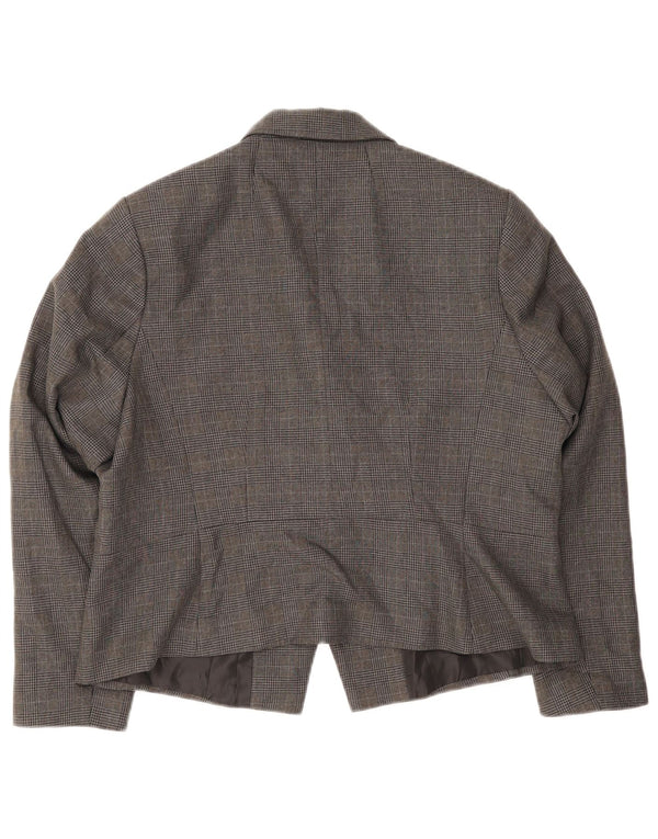 Jachetă pentru femei Marks & Spencer cu 1 nasture, UK 18 XL, poliester cu carouri gri