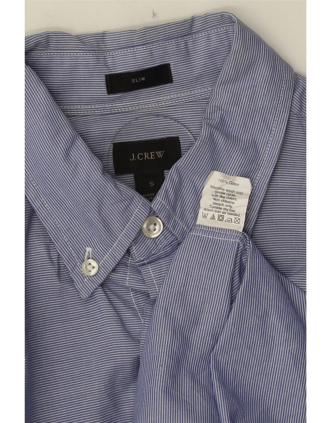 Cămașă Slim Fit pentru bărbați J. CREW, bumbac cu dungi albastre