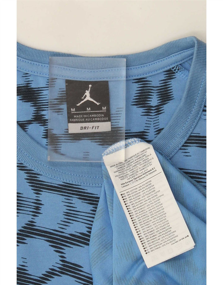 Tricou Jordan pentru bărbați Dri Fit cu model abstract Top din bumbac albastru mediu
