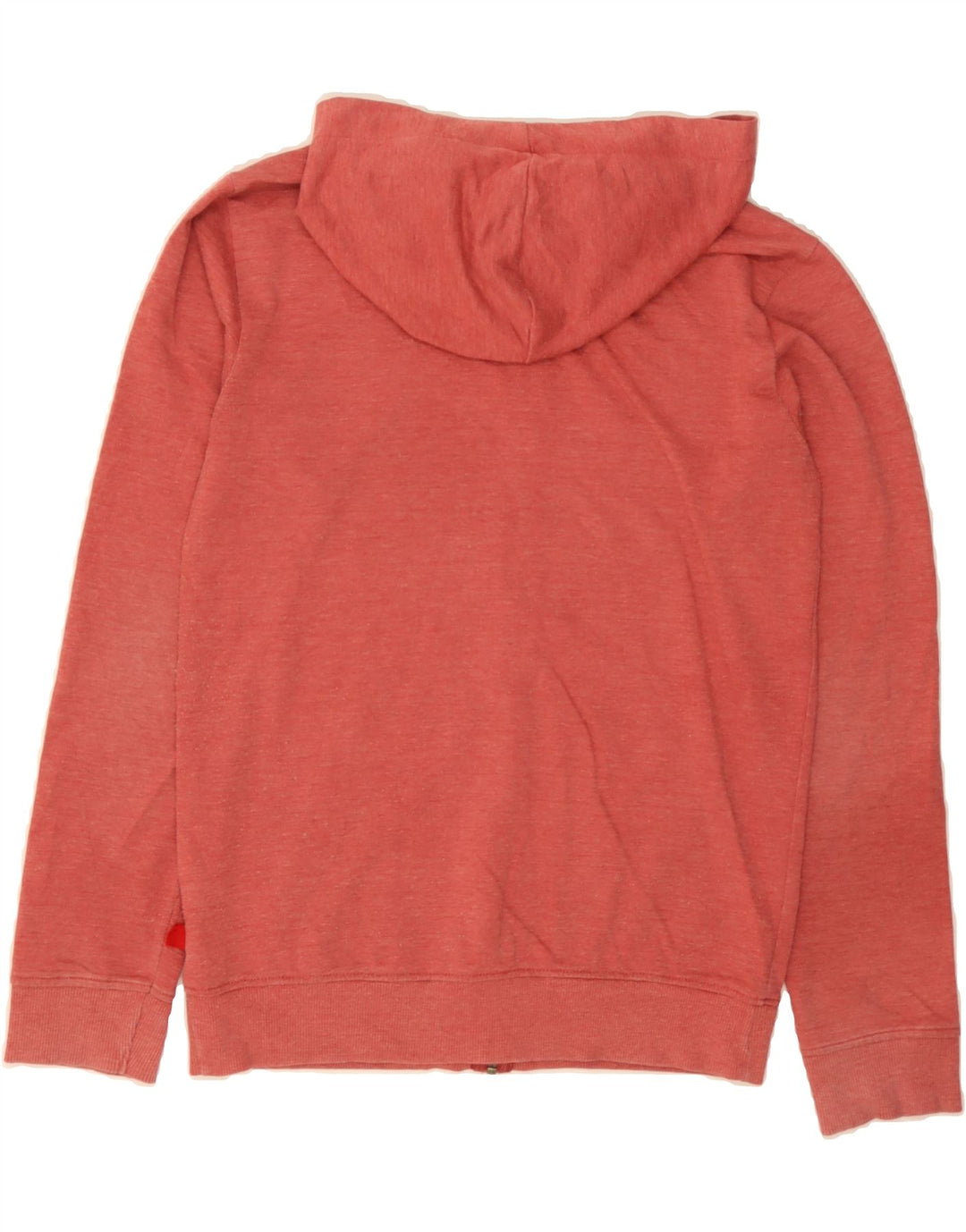 BENETTON Womens Zip Hoodie Sweater UK 12 Medium Maroon Polyester Vintage Benetton and Second-Hand Benetton from Messina Hembry 