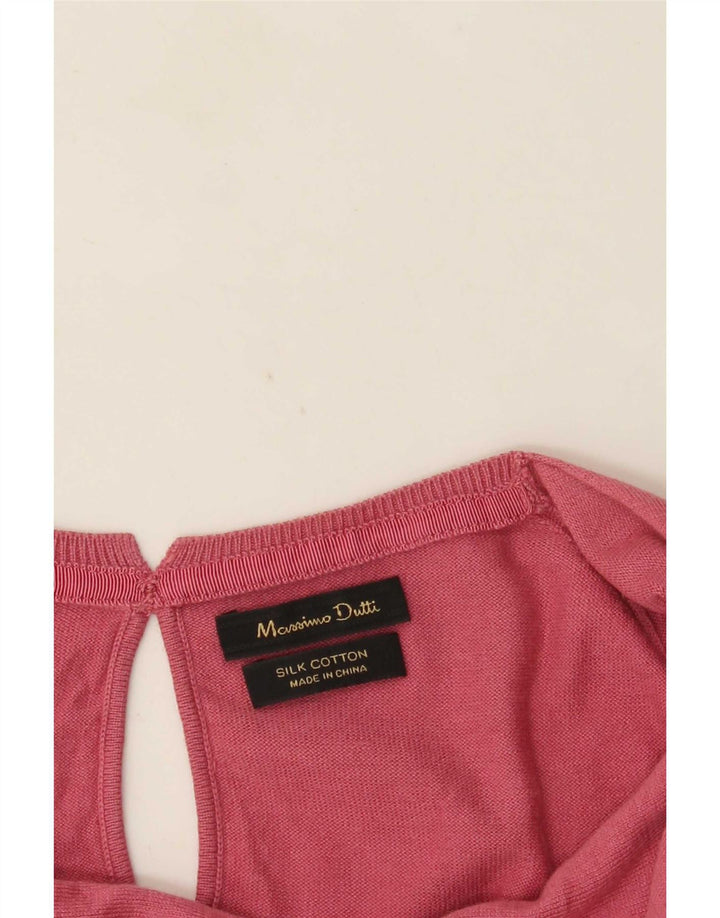 Top Femei Massimo Dutti cu mânecă lungă UK 12 Medium Pink Mătase