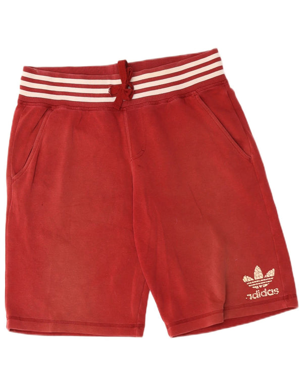 Pantaloni scurți sport ADIDAS pentru bărbați, bumbac roșu mediu