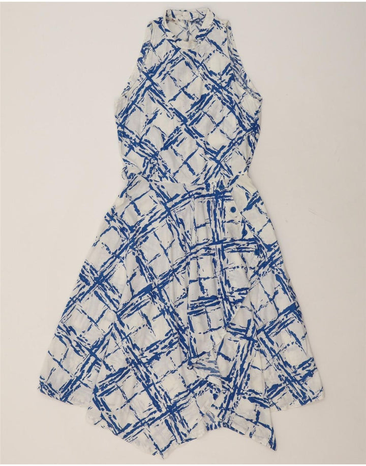 VINTAGE Womens Asymmetrical Dress IT 44 Medium Blue Argyle/Diamond Vintage Vintage and Second-Hand Vintage from Messina Hembry 