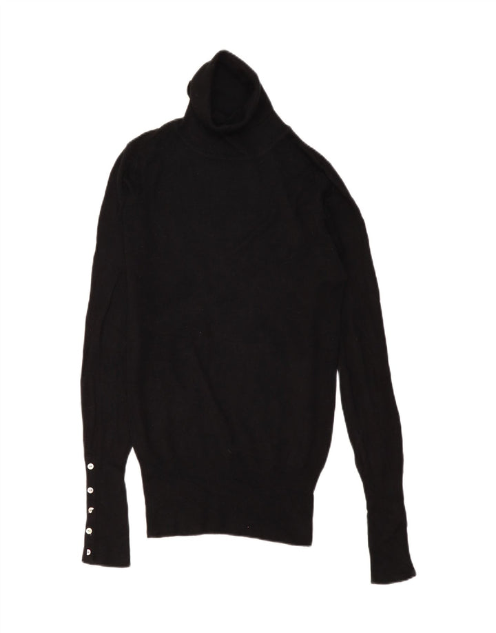 Pulover cu gât rulat Zara pentru femei UK 10 mic, negru, raion