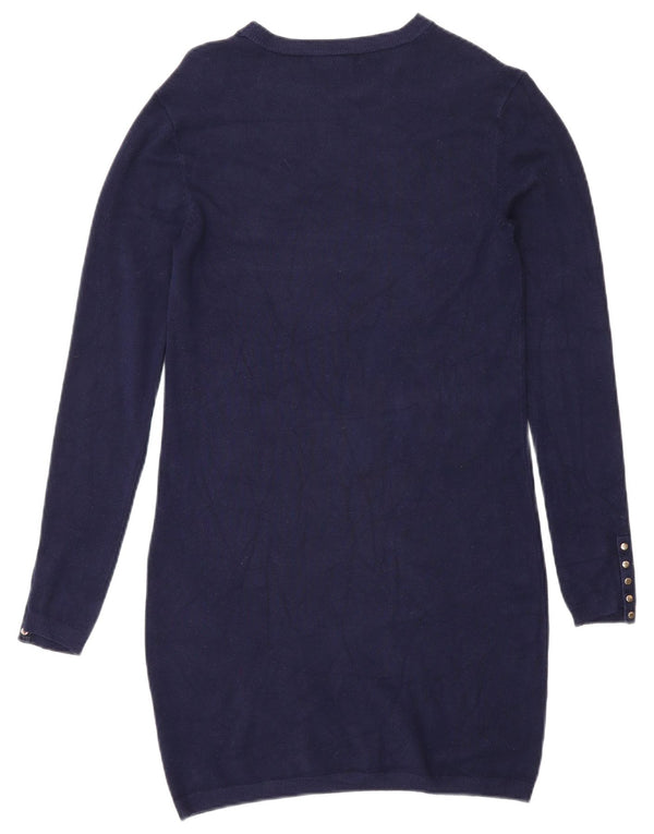 Rochie pulover cu mânecă lungă pentru femei Zara UK 12 Medium Bleumarin